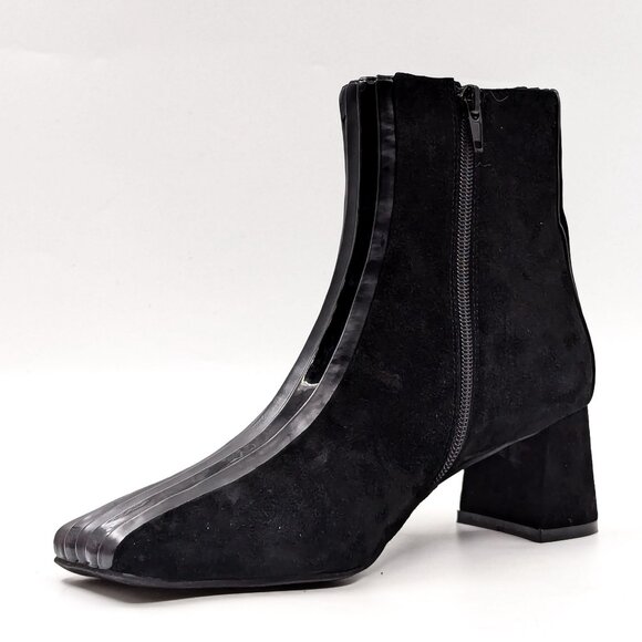 Jeffrey Campbell Women Katlyn Black Suede Leather Retro Vintage 90s Boots size 7 - Picture 4 of 12